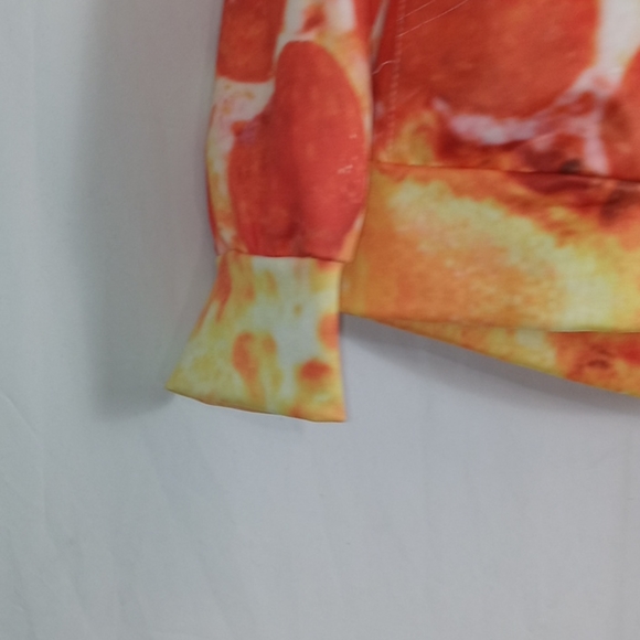 Unisex Pizza pattern long sleeve hoodie scuba like - Picture 2 of 9